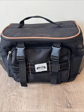 Black Canvas Utility lunchbox Shoulder Bag for Men